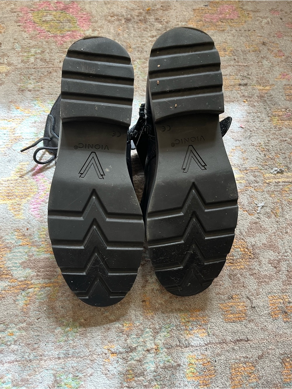 Vionic Black Lace-Up Ankle Boots with Gold Logo - Picture 5 of 5